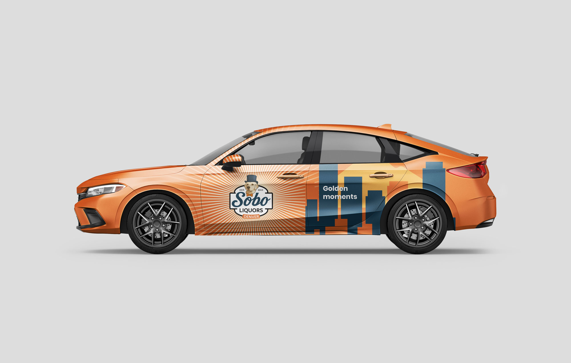 Sobo Liquors delivery car side view